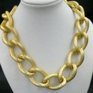 Vintage Anne Klein Huge Twisted Link Necklace